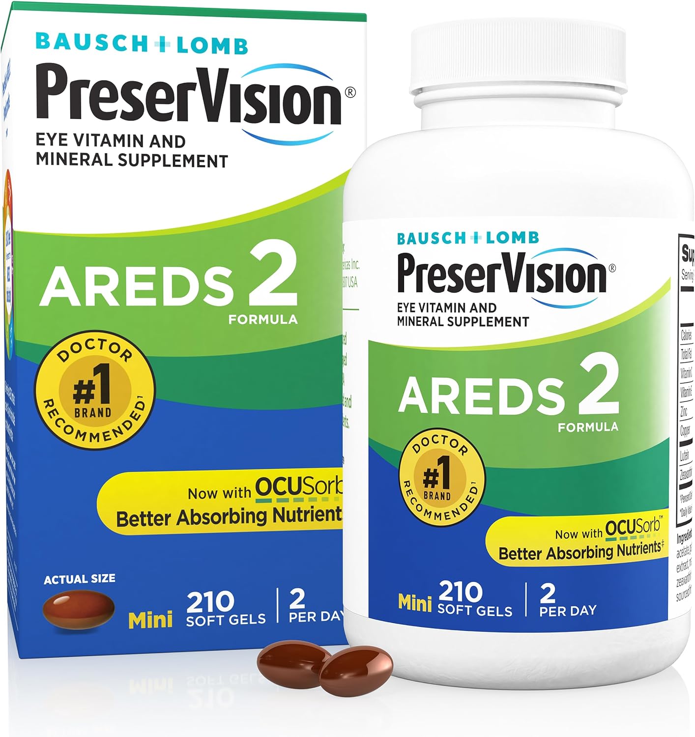 PreserVision AREDS 2 - 210 count Soft Gels - Eye Vitamin & Mineral Supplement - EXP 08/2027
